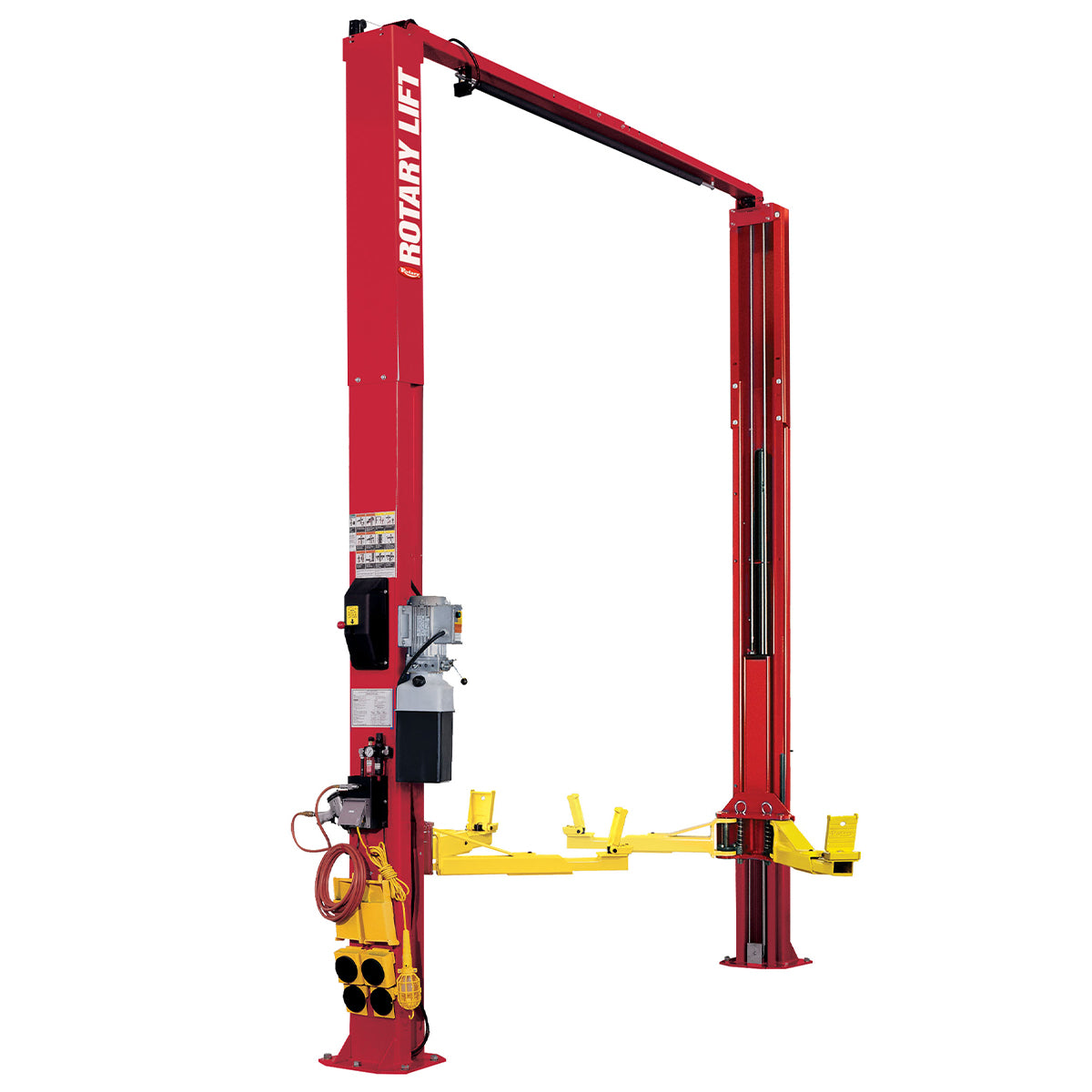 Rotary SPO10N1500 Red Symmetrical 2-Post Lift – 10,000 lb Capacity – J4 ...